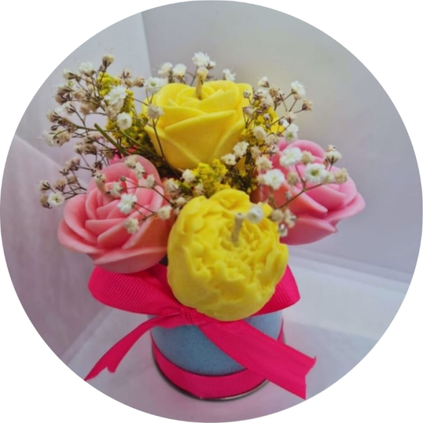 Vela Decorativa Arreglo Floral.