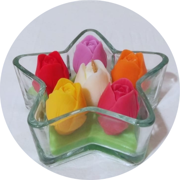 Vela Decorativa Tulipanes